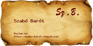 Szabó Barót névjegykártya